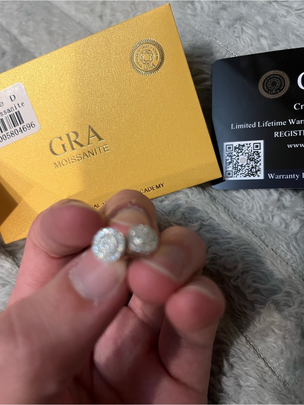 White Pavé Moissanite Halo Stud Earrings